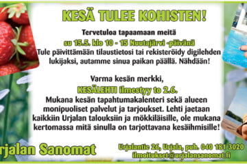 Urjalan Sanomat kesä tulee 2016