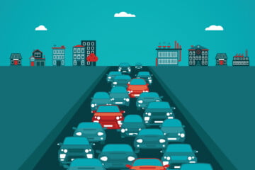 Urban traffic vector concept in flat style