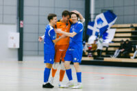 Akaa Futsal Iiro Vanha (vas), Kasper Kangas ja Juhana Jyrkiainen_Tuukka Nystrom:Newstream Photography